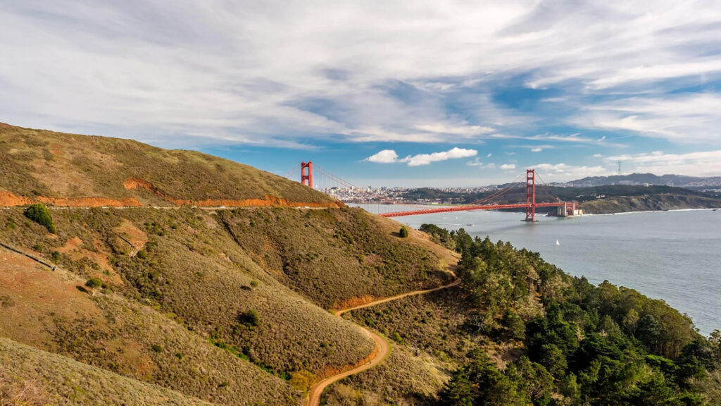 Golden Gate Bridge fading into desert landscape, symbolizing transition from Bay Area to Arizona recovery